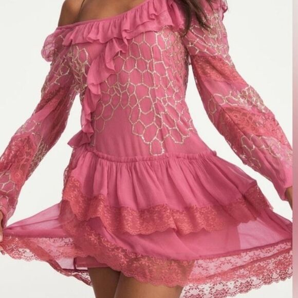 LoveShackFancy Womens Sequin Mini Dress Size 6 NWT $495 - Picture 5 of 7